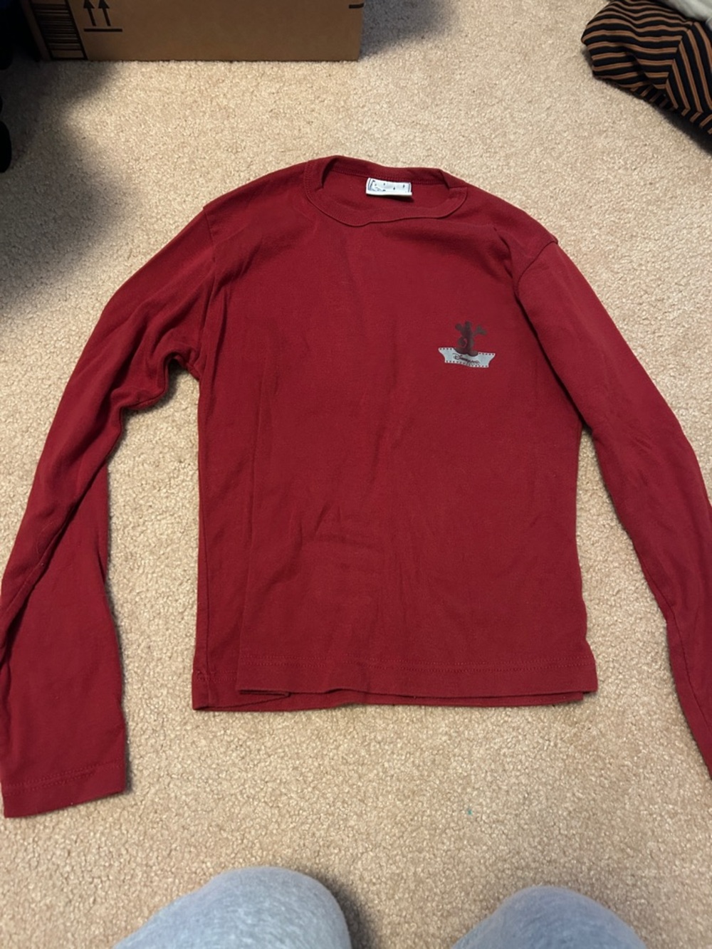 Kids Long-Sleeve Crewneck Shirt - Red